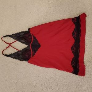 Sexy lingerie Jezebel satiny red teddy size small